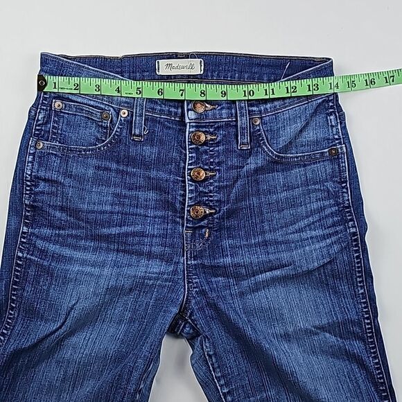 Madewell -1107 Blue Chewed-Hem Edition 10" High-Rise Skinny‎ Jeans Size 28 - Picture 8 of 10